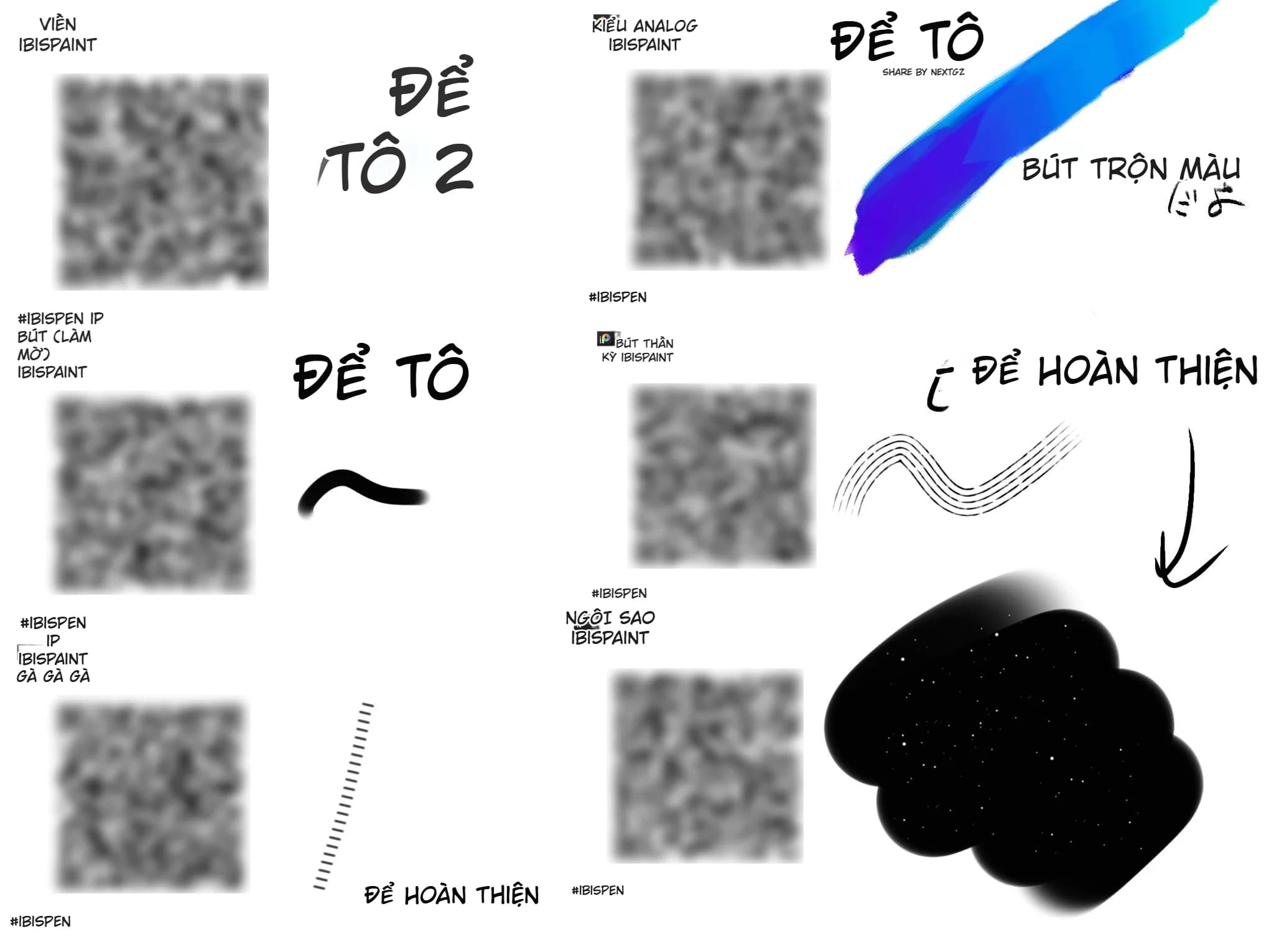 Loại brush ibispaint chuyên vẽ tóc Pro