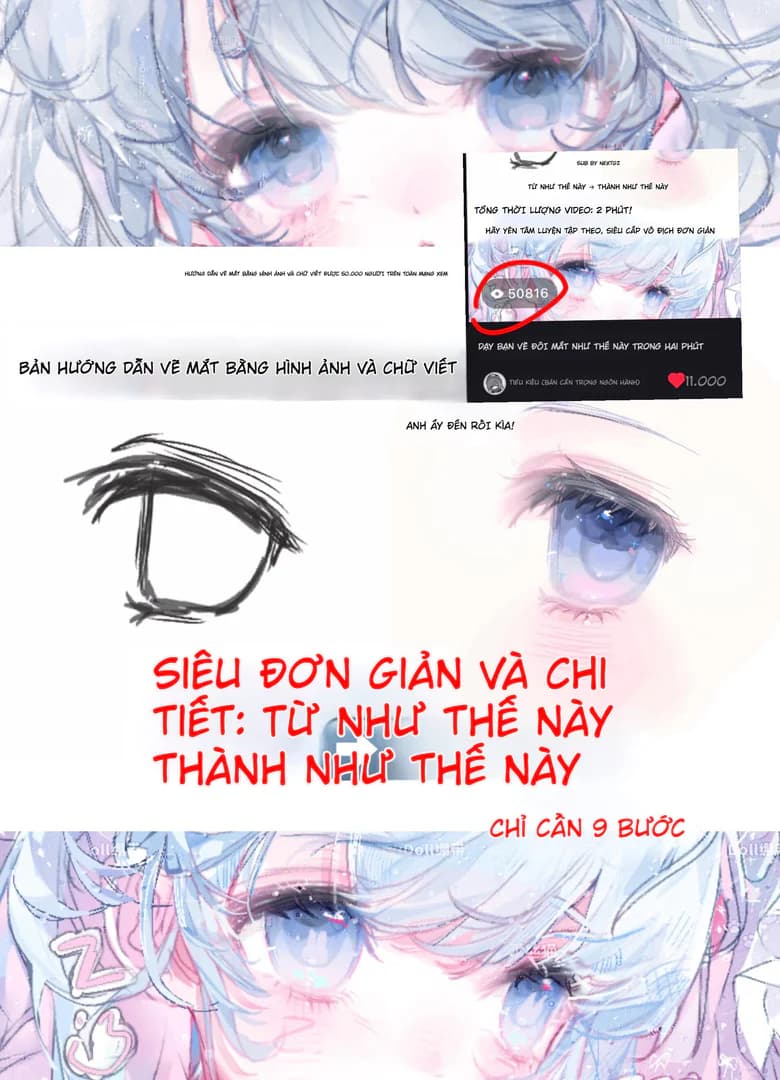 Cách vẽ mắt anime đẹp bằng hình ảnh: hướng dẫn chi tiết 9 bước cho người mới