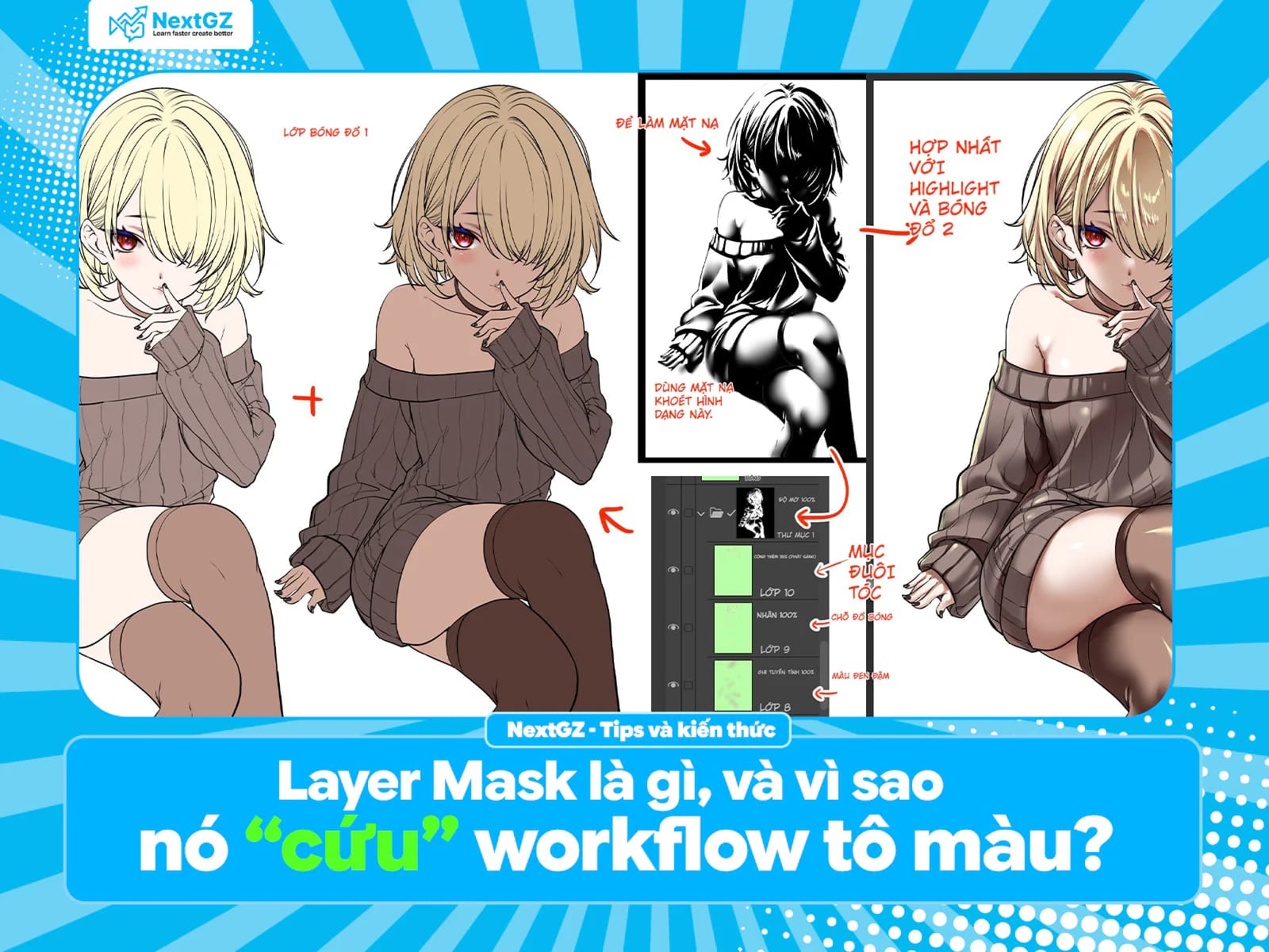 Layer Mask là gì, và vì sao nó “cứu” workflow tô màu?