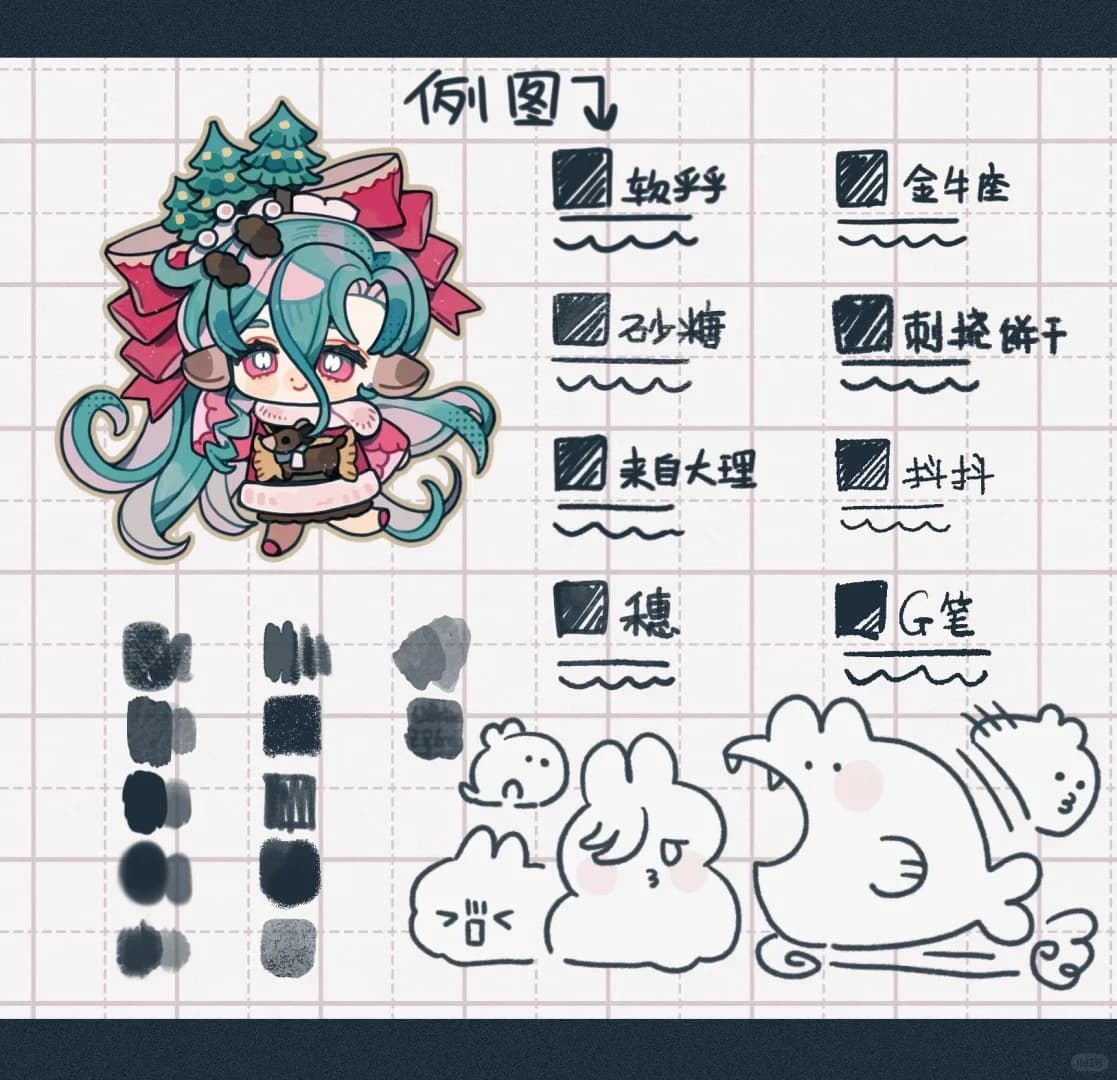 Bộ Brush Procreate 合集101 习习清 Tiểu Hồng Thư phiên bản web Update