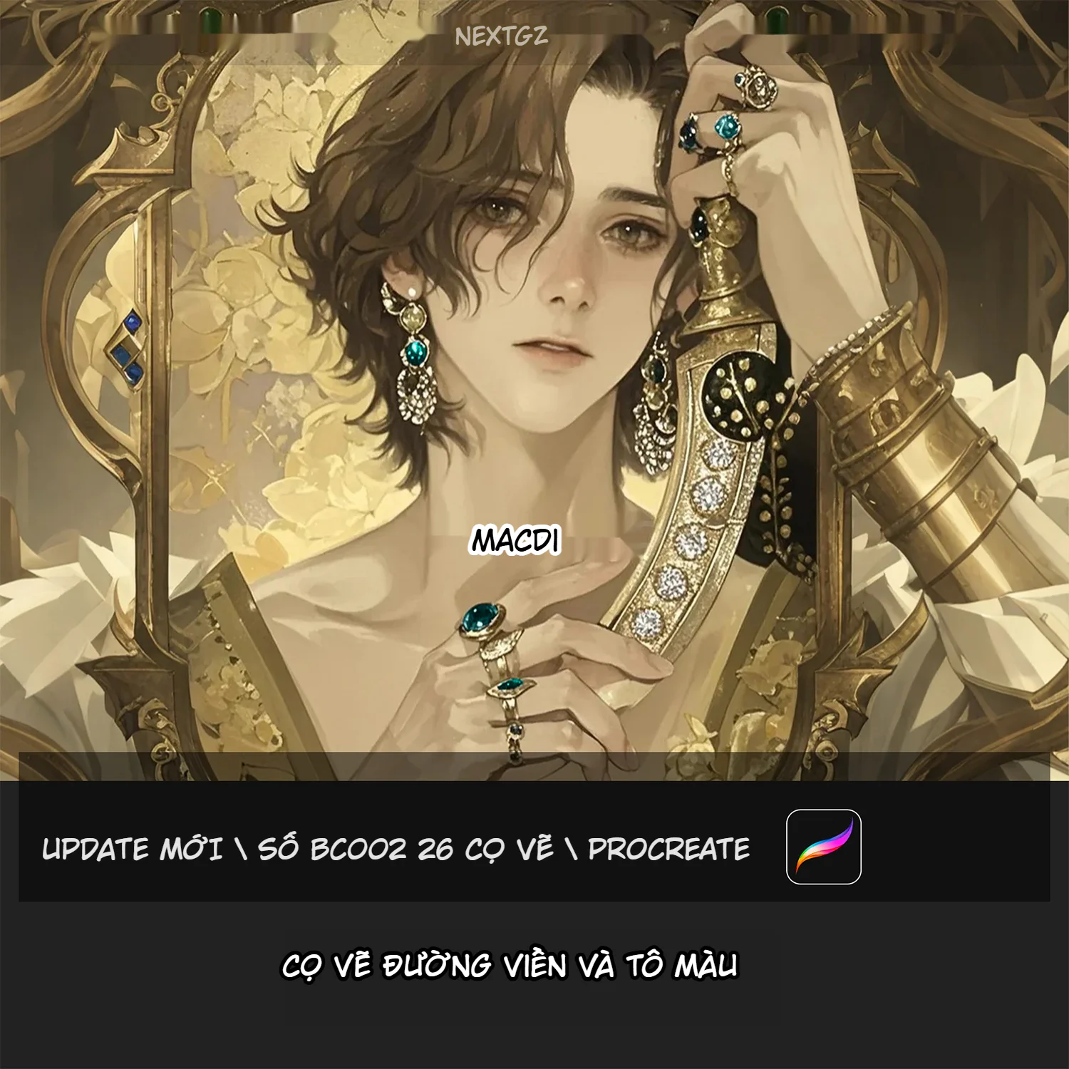 BC002 | Bộ Cọ Procreate 26 Cây: Đi Nét • Trải Màu • Blend • Texture