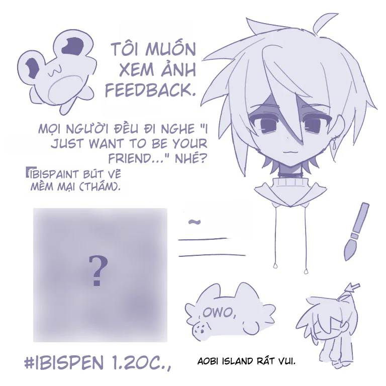 Brush IBISPaint X mềm để phủ màu + nét để chi tiết