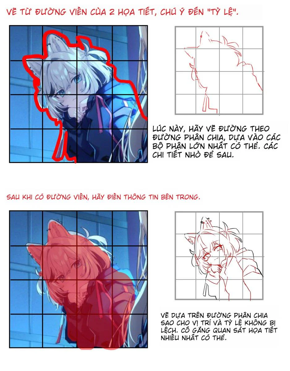 Hướng dẫn đi nét bao quát với phương pháp chia lưới