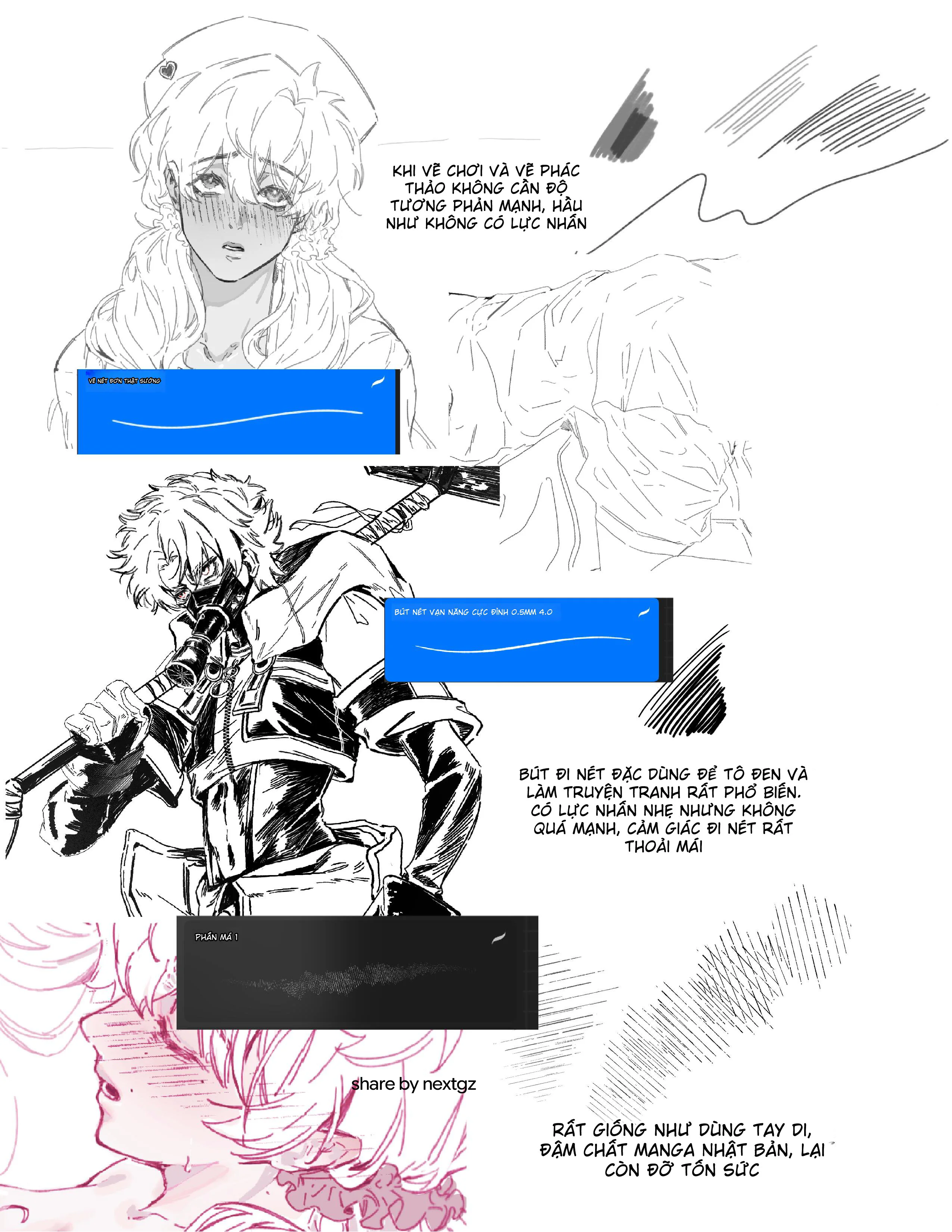 Brush Procreate Miễn Phí Cho Line Art Manga, Sketch Và Vẽ Nhân Vật