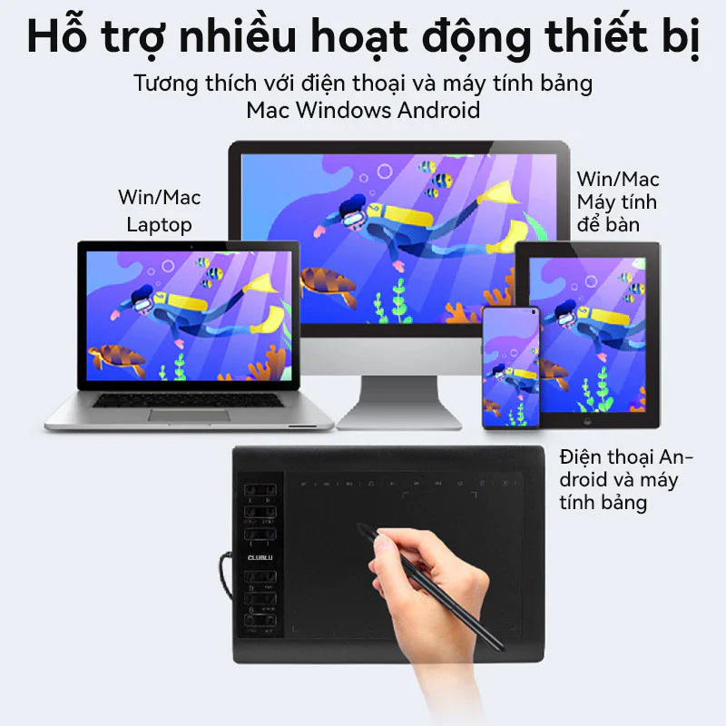 Bảng Vẽ Điện Tử Kết Nối Laptop 1060Pro Bảng Vẽ Với Bút Tablet Vẽ OSU & Vẽ & Dạy Trực Tuyến - CLUBLU 7