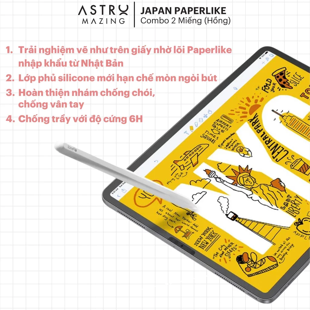 Miếng Dán Màn Hình Paperlike Astro Cho iPad – Bề Mặt Nhám Viết Vẽ Như Giấy, Chống Chói Và Hạn Chế Vân Tay - AstroMazing Official Store 2