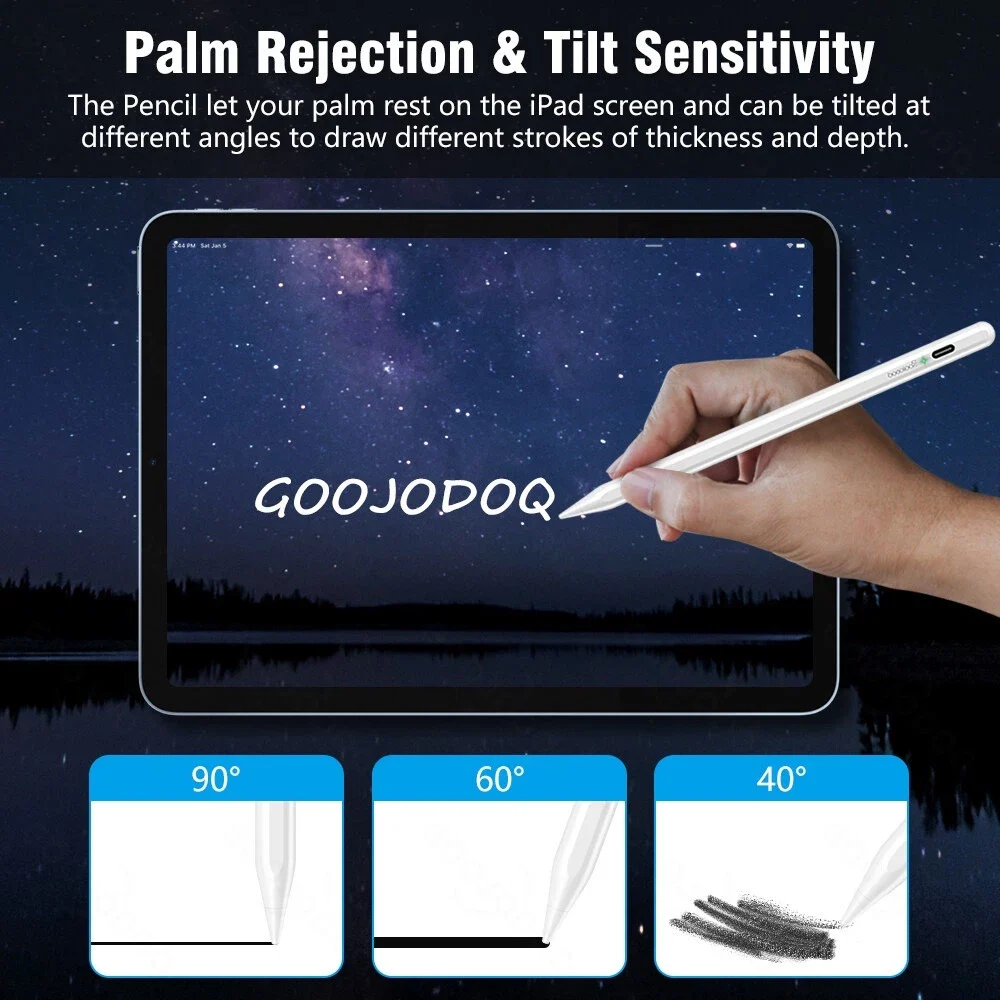 Bút cảm ứng GOOJODOQ cho Pad gen 9 8 7 6th Pro 11 12.9 2018-2023 2018 9.7 Mini 6 Chống Vân Tay Hiển thị phần trăm pin - NextGZ 5