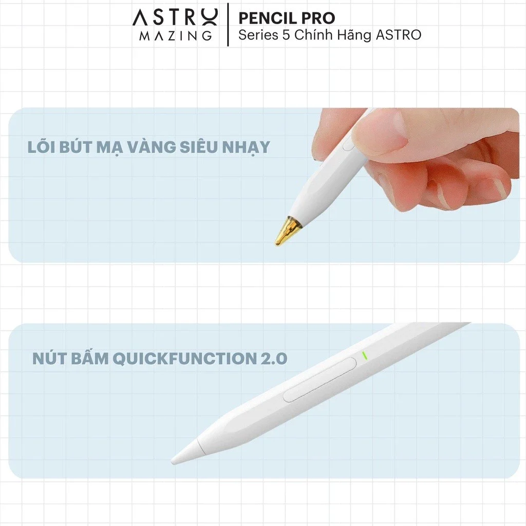 Bút Cảm Ứng AstroMazing Pencil Pro X 2025 – Sạc Không Dây, Chống Chạm Lòng Bàn Tay, Vẽ Nét Thanh Đậm - AstroMazing Official Store 2