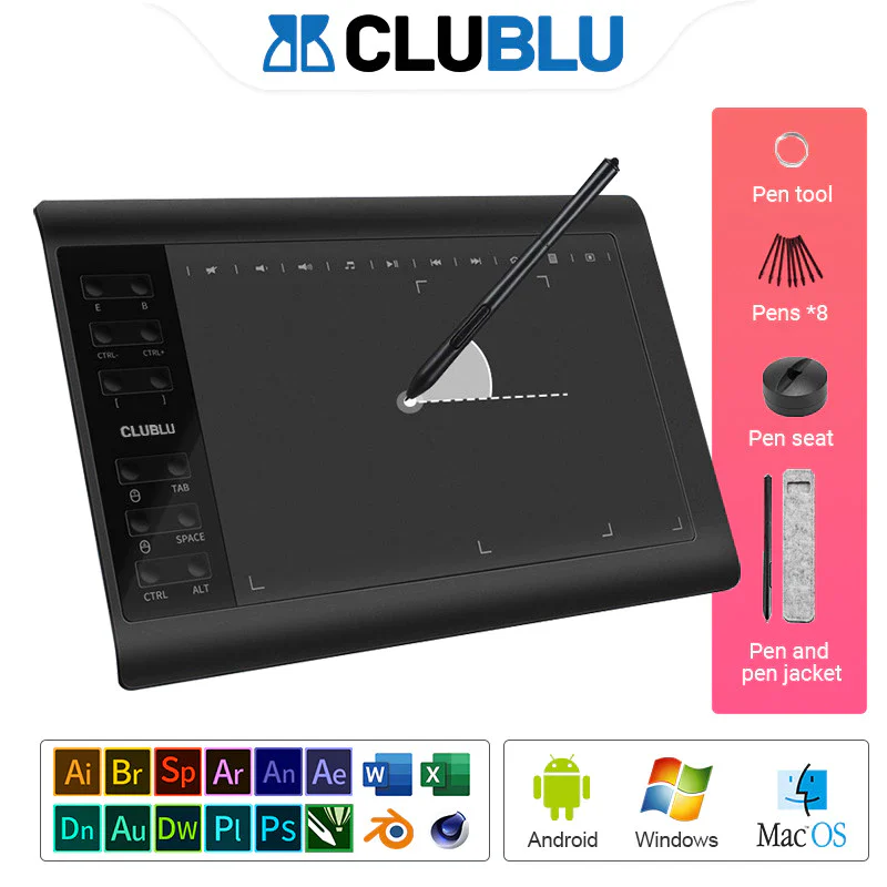 Bảng Vẽ Điện Tử Kết Nối Laptop 1060Pro Bảng Vẽ Với Bút Tablet Vẽ OSU & Vẽ & Dạy Trực Tuyến