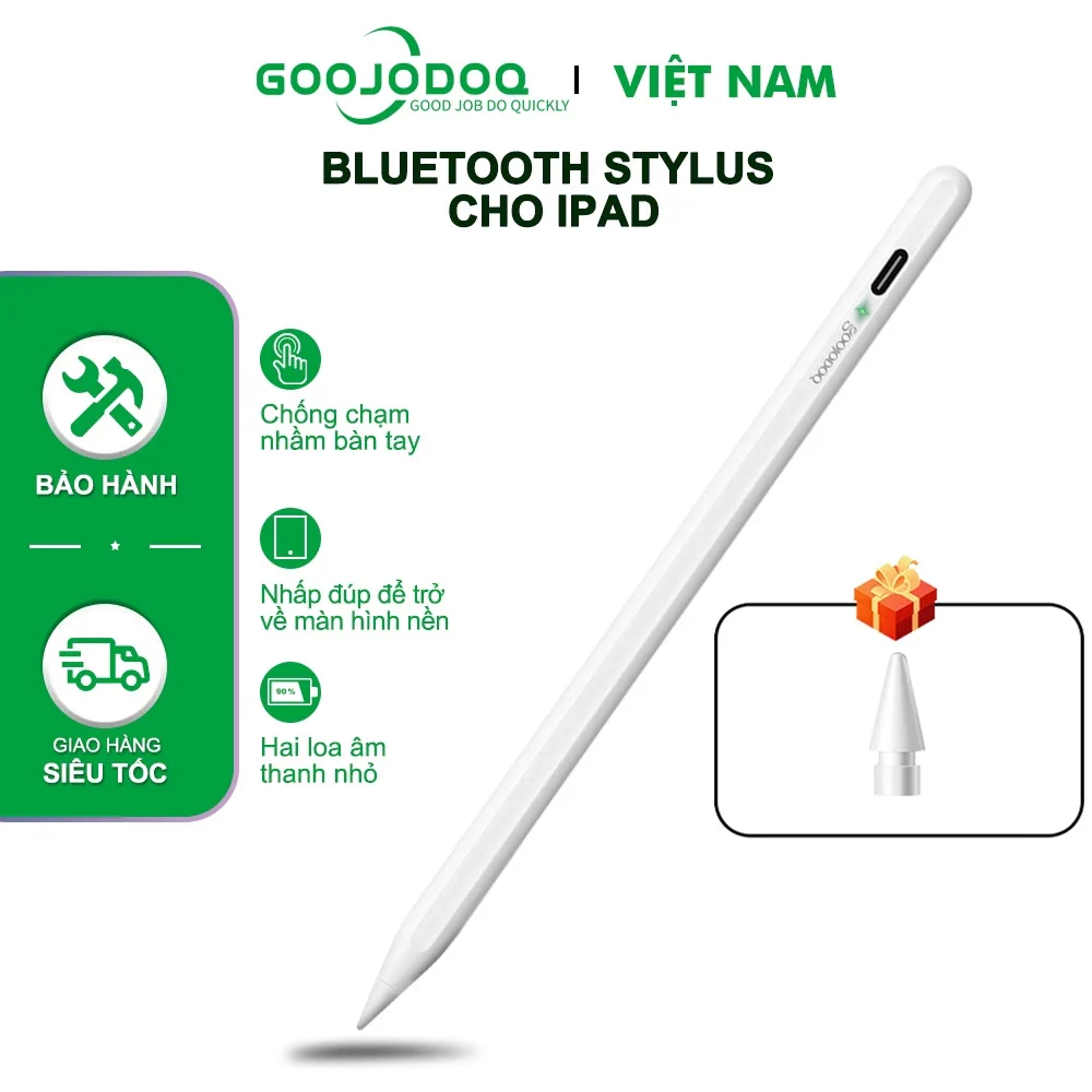 Bút Cảm Ứng GOOJODOQ Cho iPad – Kết Nối Bluetooth, Chống Chạm Lòng Bàn Tay, Cảm Ứng Nghiêng