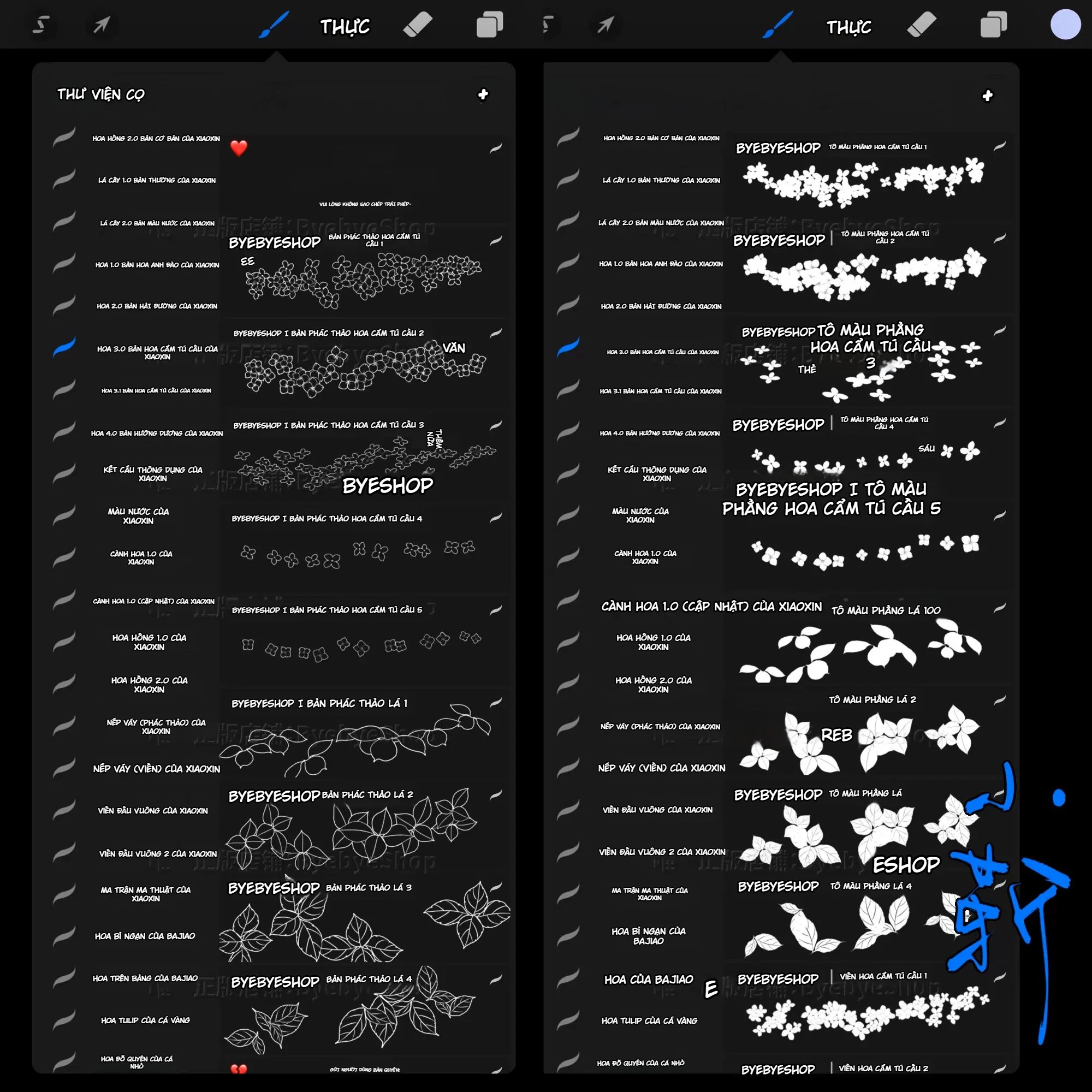 Bộ Cọ Procreate Cẩm Tú Cầu 3.0 – Hoa Lá, Viền Trang Trí Và Hỗ Trợ Lineart - image 1