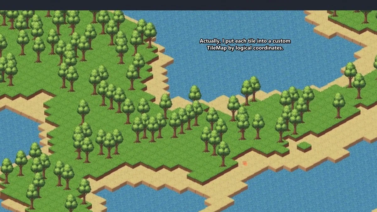 Bản đồ isometric minh họa hệ TileMap tự xây lưu tile theo tọa độ logic