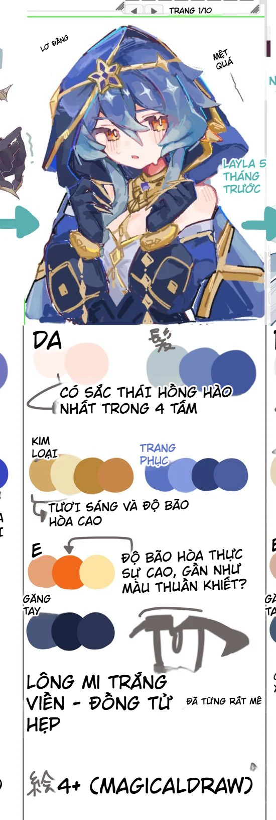 Cách phân tích và redraw nhân vật anime: Bài học phối màu qua 4 phiên bản Layla 4 Phiên bản nhân vật Layla được vẽ khoảng năm tháng trước với da hồng hào, màu kim loại tươi và độ bão hòa cao.