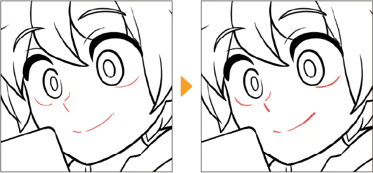 Minh họa Redraw Vector Line Width theo lực bút trong Clip Studio Paint