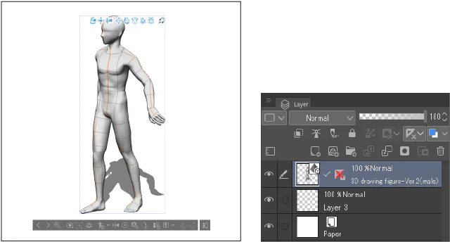 3D drawing figure sau khi áp dụng body shape và pose đã chọn