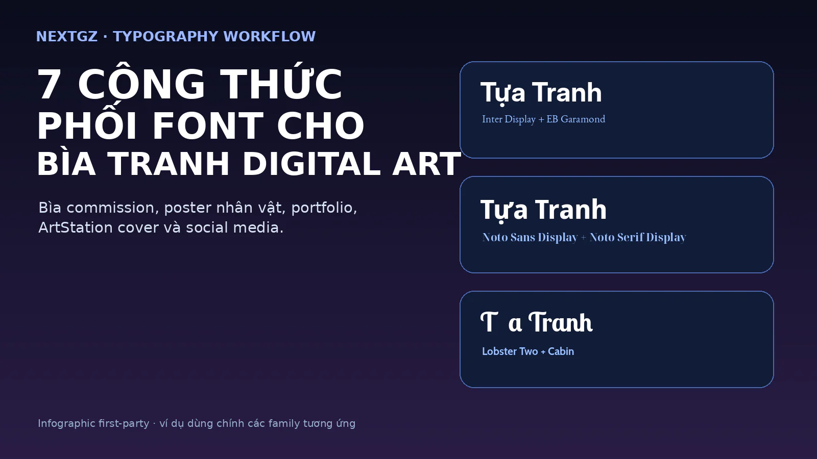 7 Công Thức Phối Font Cho Bìa Tranh Digital Art, Poster Commission Và Portfolio