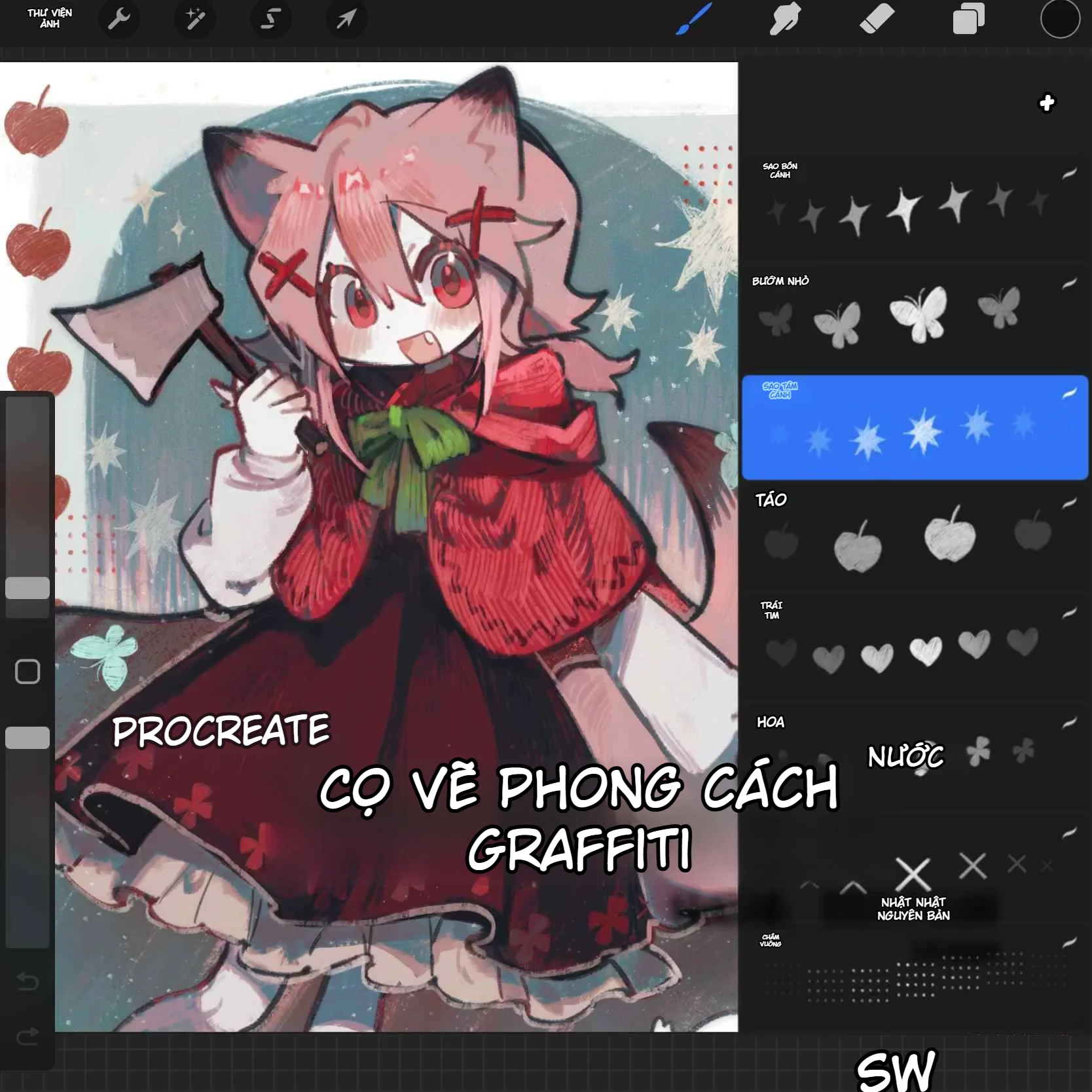 Tổng quan về bộ brush graffiti trang trí Procreate-GenZ Academy