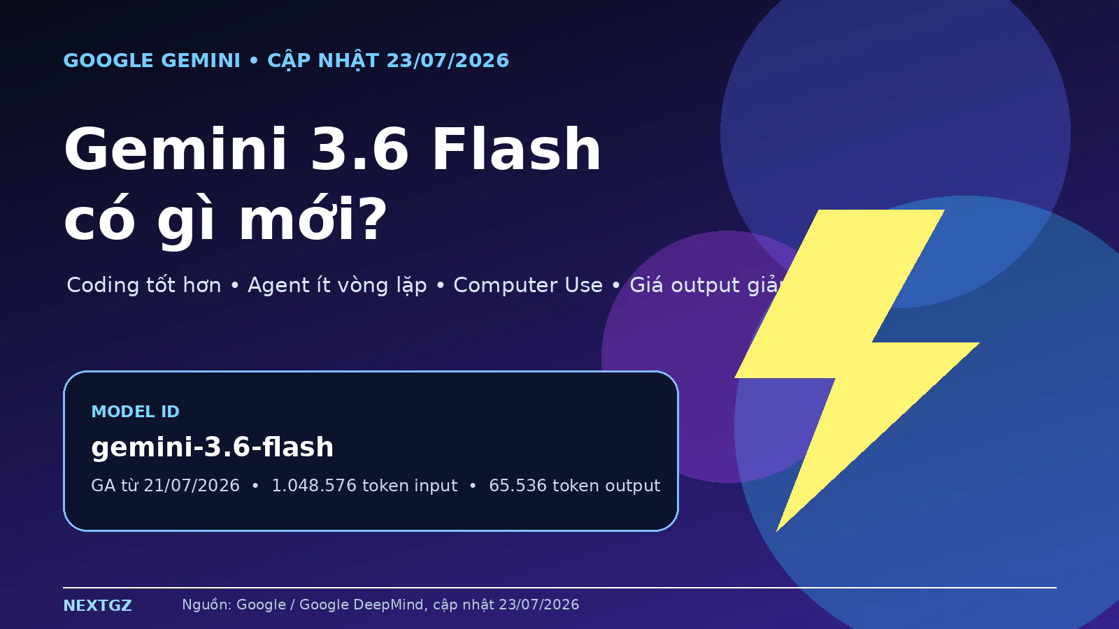 Gemini 3.6 Flash Có Gì Mới? 7 Thay Đổi Quan Trọng Và Checklist Nâng Cấp Ngày 23/07/2026