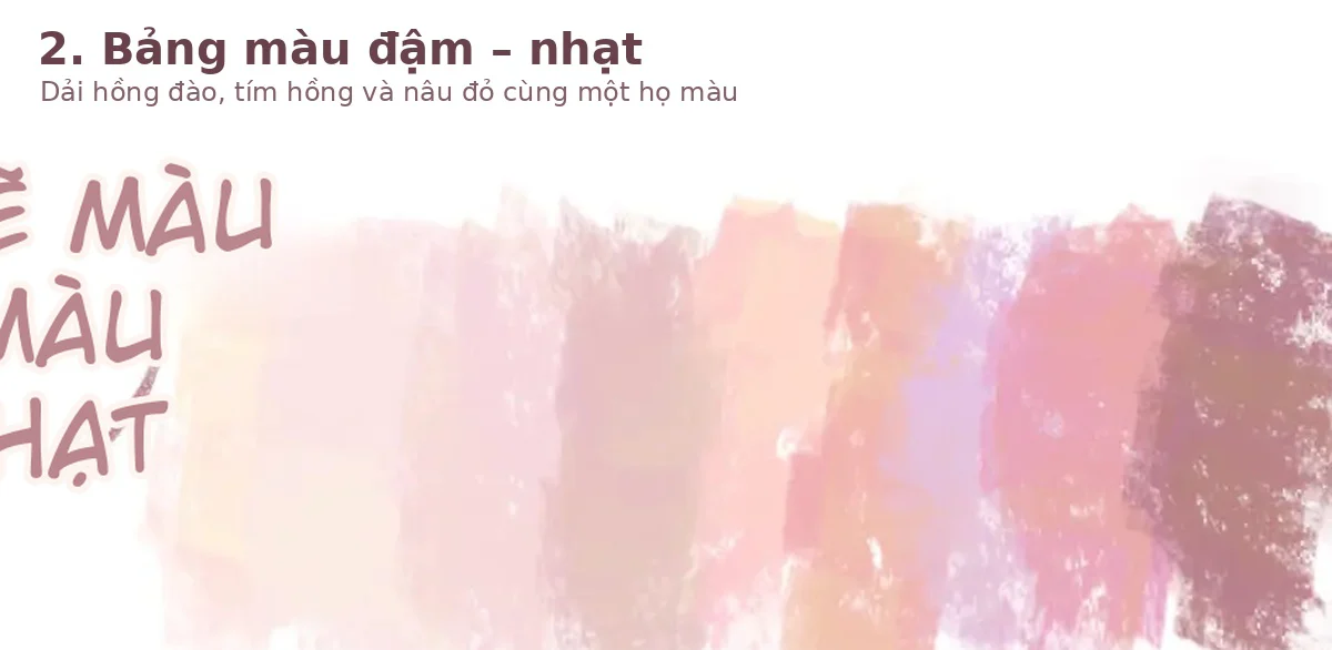 Bảng màu tô da anime chuyển từ kem đào, hồng phấn đến tím hồng và nâu mận