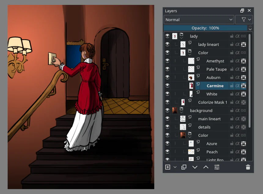 Tô Base Màu Lineart Trong Krita Với Colorize Mask: Quy Trình Nhanh Và Ít Tràn