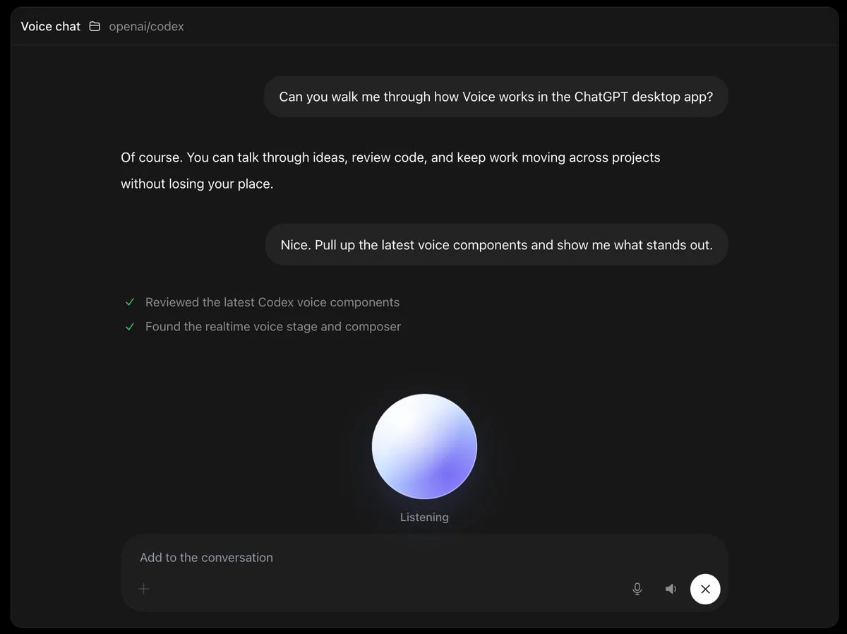 ChatGPT Voice Lên Desktop: Điều Khiển Work, Codex Và Nhiều AI Agent Bằng Giọng Nói 1 HN8SJFHXAAA80l8