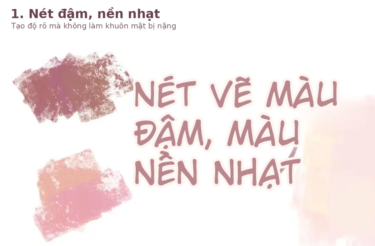 Chi tiết nguyên tắc dùng nét đậm hơn màu nền khi tô da anime pastel