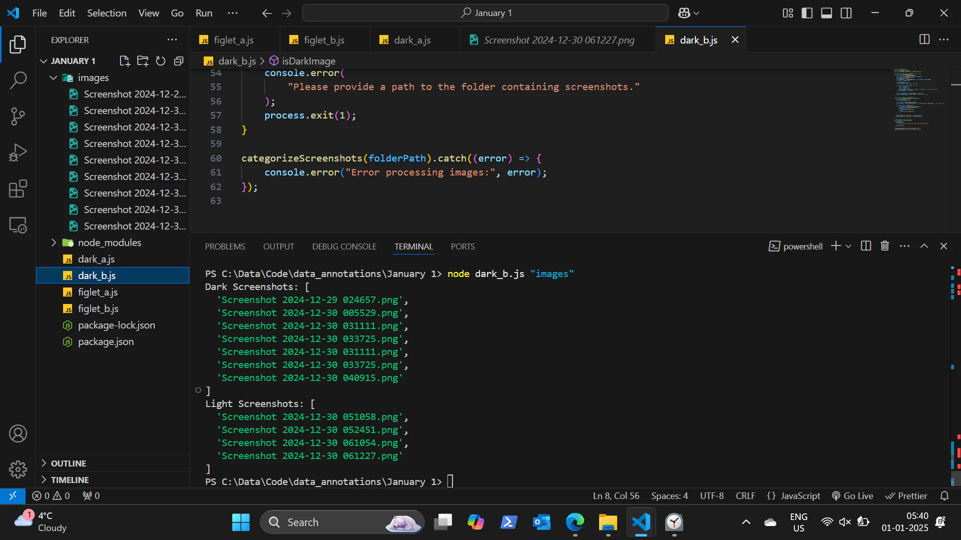 Ảnh chụp Visual Studio Code với terminal và mã nguồn trong một quy trình phát triển phần mềm.