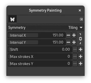Các thông số Interval, Shift và Max strokes của Tiling trong GIMP