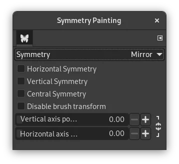Các tùy chọn Horizontal, Vertical và Central Symmetry trong GIMP