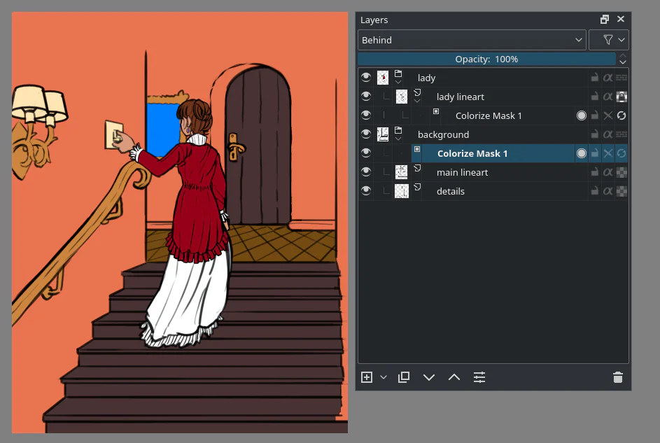 Krita Colorize Mask: Tô Màu Lineart, Đóng Khe Hở Và Tách Layer