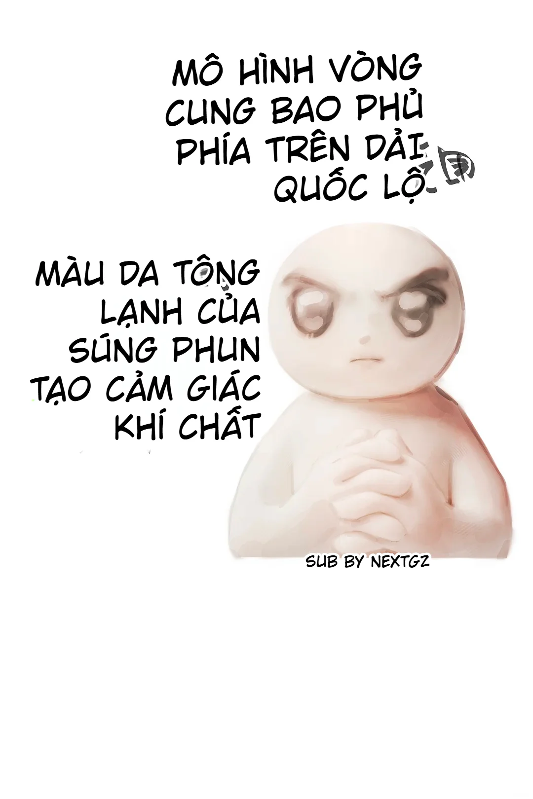Mô hình khối cầu cho đầu nhân vật và cách dùng màu da lạnh ở vùng súng phun