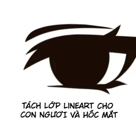 Bước tách lineart con ngươi và hốc mắt trước khi tô mắt anime