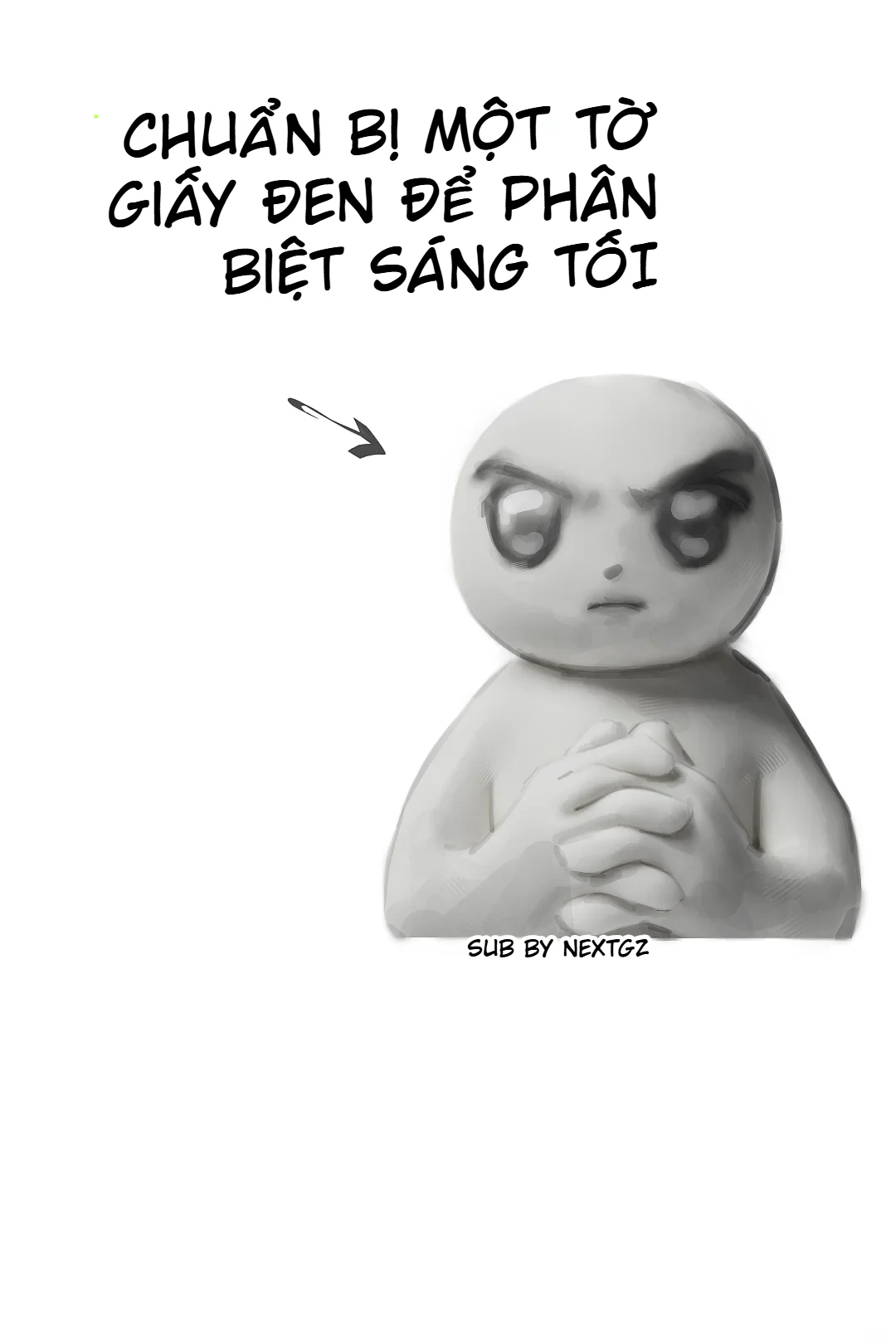 Bản grayscale dùng để kiểm tra phân biệt vùng sáng tối trước khi phủ màu