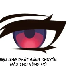 Bước tạo hiệu ứng phát sáng mềm cho vùng đỏ hồng của mống mắt anime