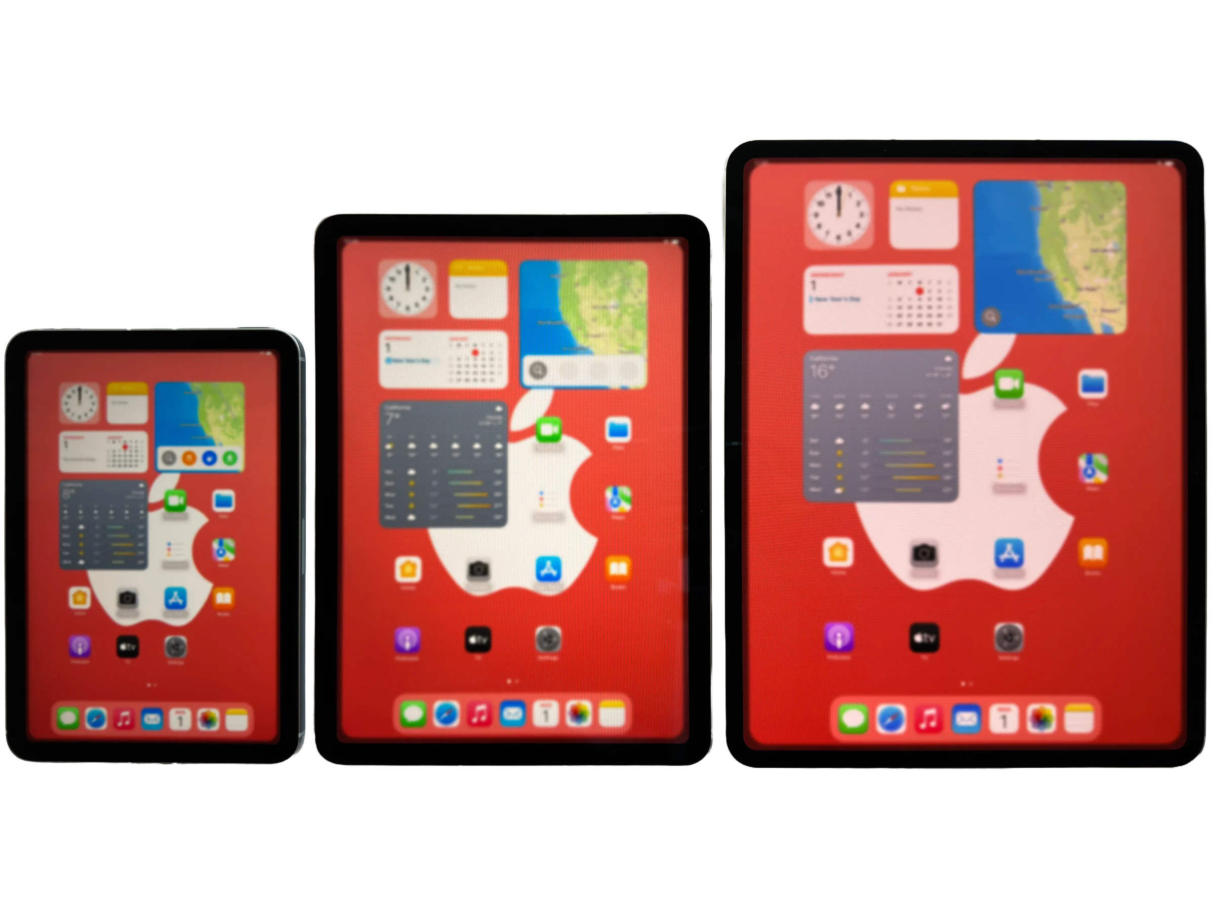 Ba thiết bị iPad mini, iPad Air và iPad Pro cùng chạy iPadOS