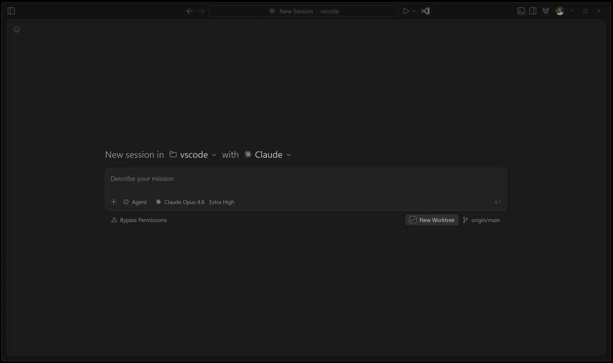 Tạo agent session trong Git worktree trên VS Code