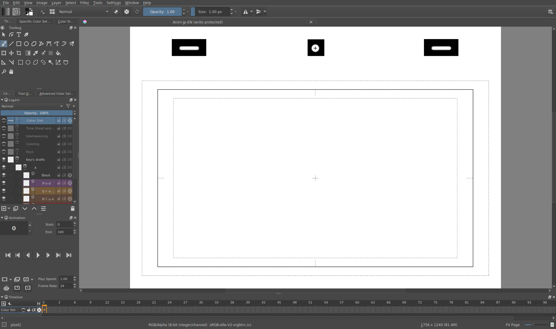Workspace Animation trong Krita 4.0 với Timeline và các bảng điều khiển hoạt hình