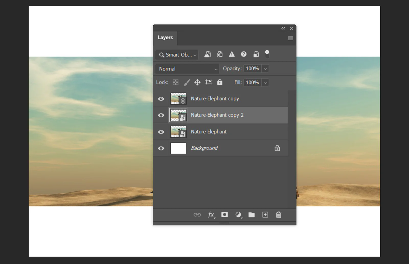 Các bản sao linked và independent của Smart Object trong Photoshop