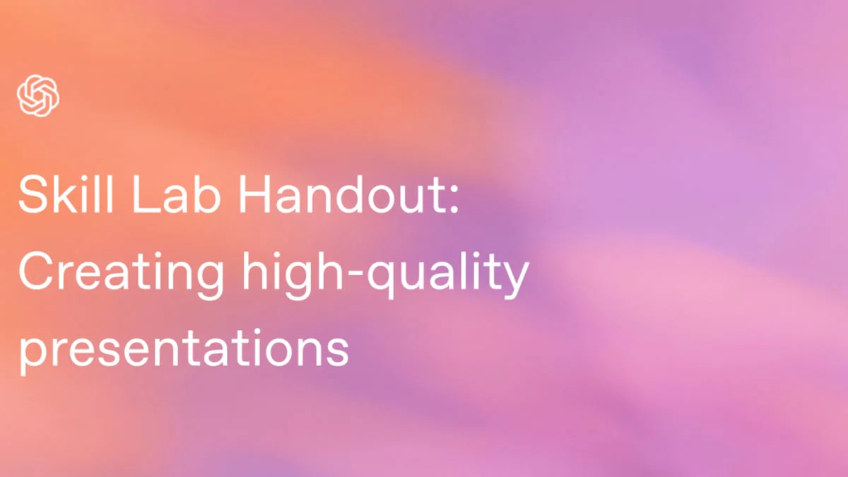 Ảnh OpenAI Academy về tạo bài thuyết trình chất lượng cao với ChatGPT
