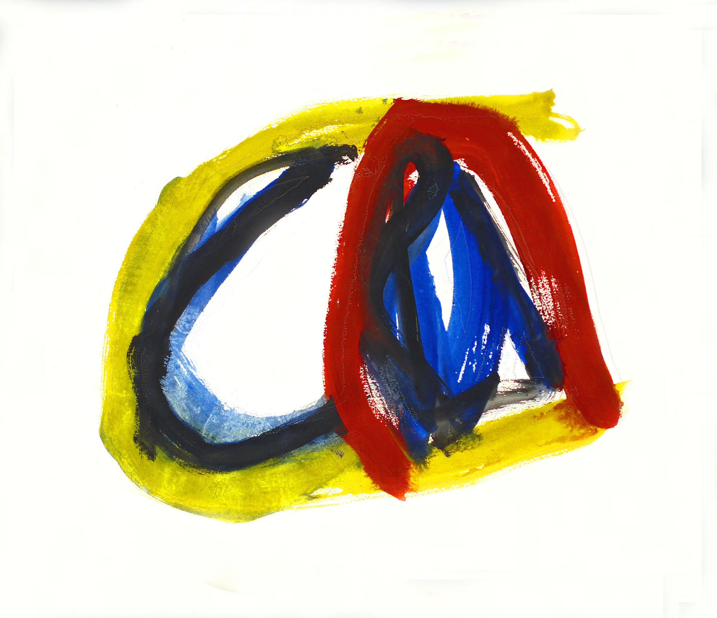 Tranh gouache nhiều lớp màu với vùng hòa trộn và texture cọ rõ, minh họa Pull, Grade và Blur trong Wet Mix Procreate.