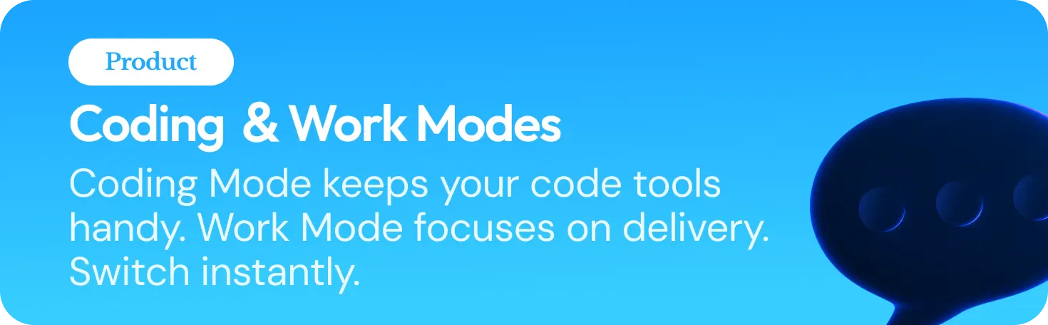 Minh họa Coding Mode và Work Mode trong MiniMax Code