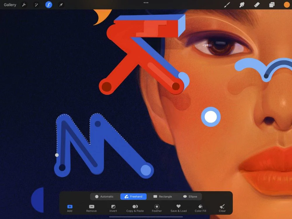 Procreate Selection nâng cao: Feather, Save & Load, Color Fill và ColorDrop cho flat màu sạch
