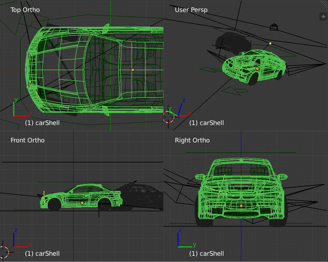 Ví dụ Three.js render cùng scene qua nhiều viewport camera