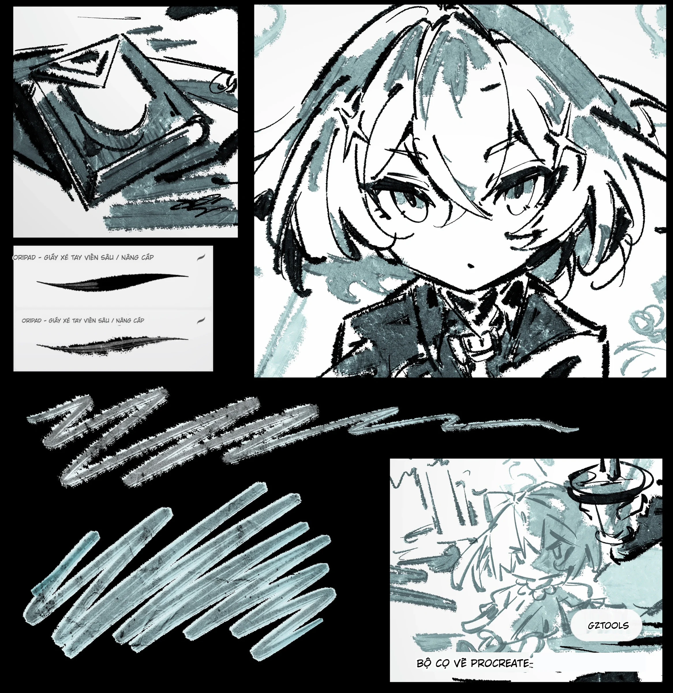 Bộ brush Procreate G-pen Điện Tử Nhị Nguyên - image 5