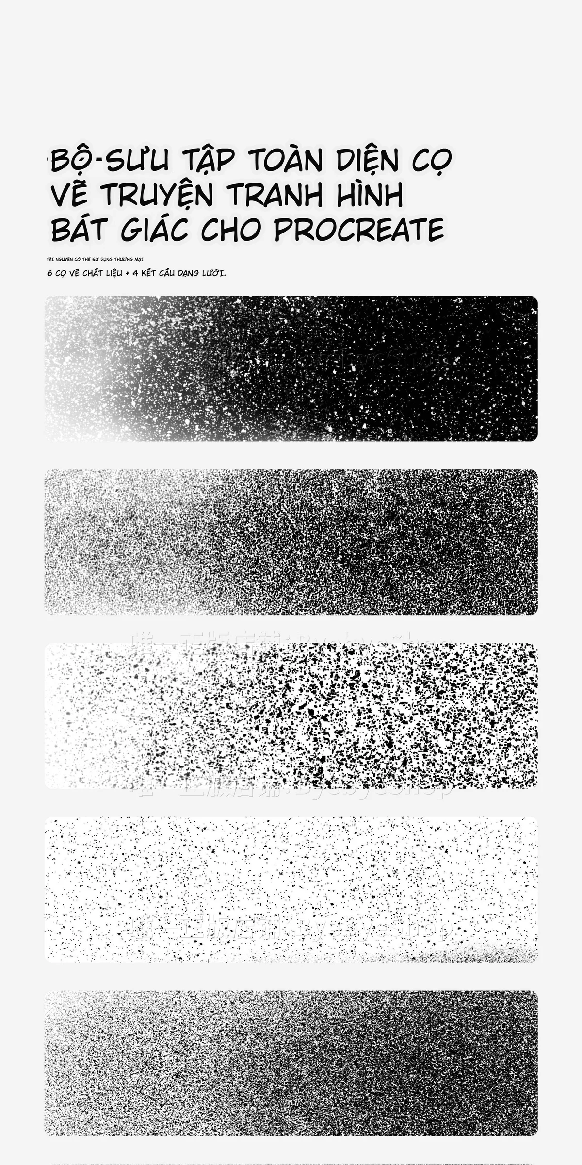 Bộ Cọ Procreate Dành Cho Vẽ Truyện Tranh – Chấm Tone, Viền, Splash Sáng Và Texture - image 4