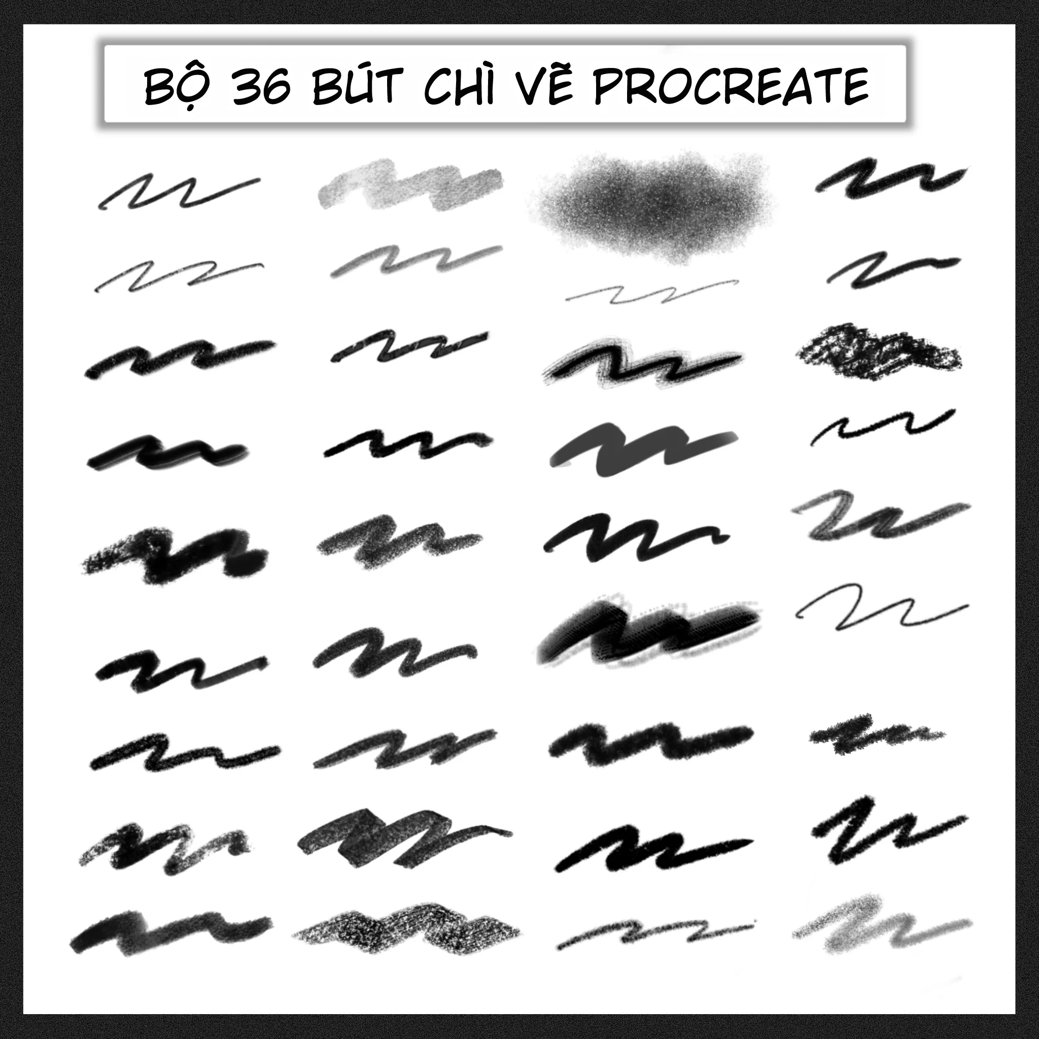 Bộ 36 Brush Procreate Vẽ Chi Tiết RR023 - image 1
