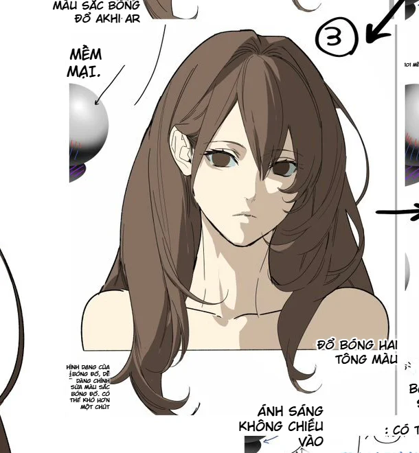 Bước 3 chia shadow của nhân vật Anime thành tông tối trung bình và tông tối sâu