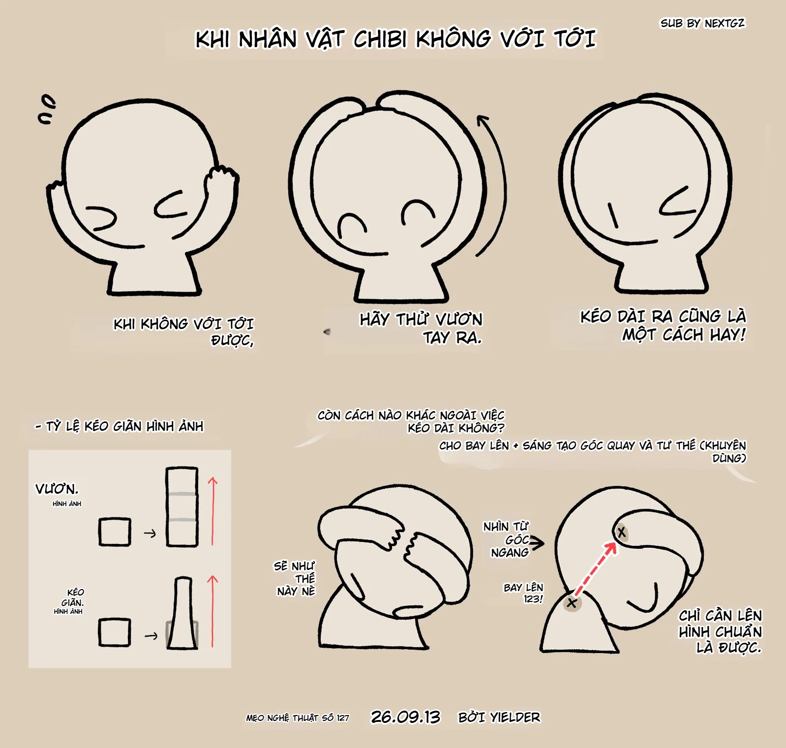 Khi nhân vật chibi không với tới: 3 cách xử lý tỷ lệ, kéo giãn và góc nhìn tự nhiên