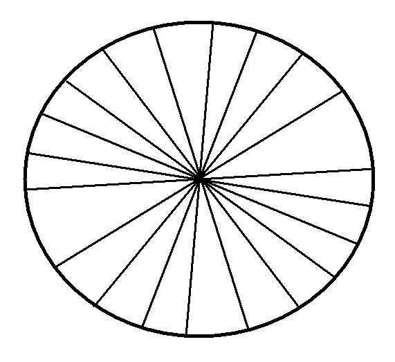 Mười đường tỏa ra từ một tâm, minh họa cấu trúc Radial Ruler cho speed lines và họa tiết tỏa tâm trong ibisPaint