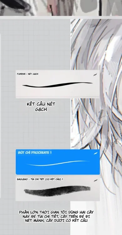 Ảnh crop brush Fukishi Nét Gạch, Bút Chì Procreate 1 và brush tỉa chi tiết có kết cấu dùng cho lineart và texture.